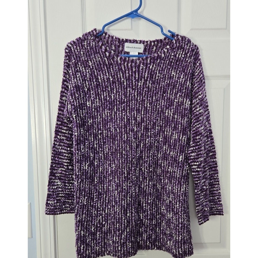 Alfred Dunner Womans Pullover Sweater Purple Size Small